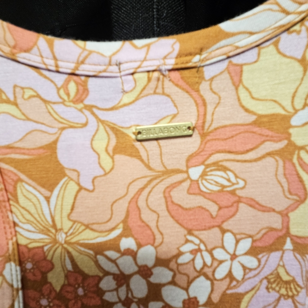 Billabong Lovers Wish Midi Dress - Retro Floral Print - Size Medium - Picture 6 of 7